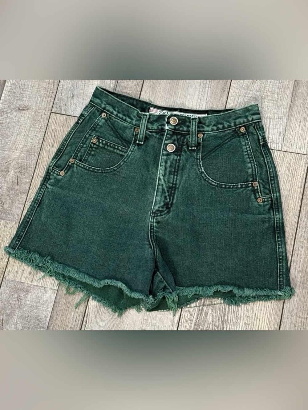 Zena Green High Rise Jean Shorts